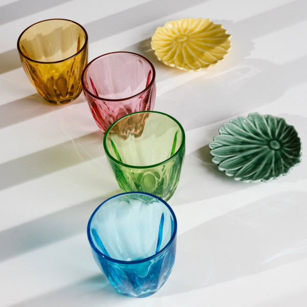 LA ROCHERE Set of 4 Lily water glasses colored tumblers