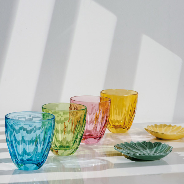 LA ROCHERE Set of 4 Lily water glasses colored tumblers