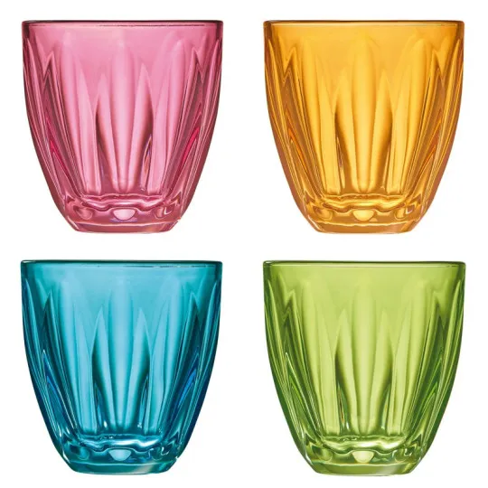LA ROCHERE Set of 4 Lily water glasses colored tumblers