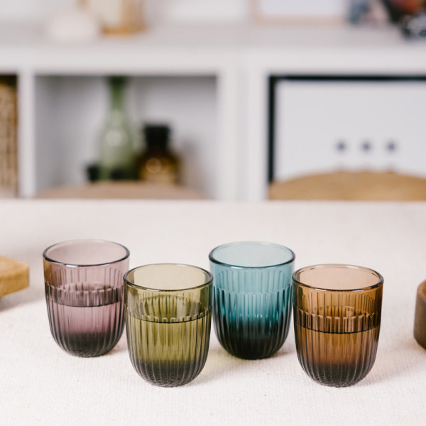 LA ROCHERE Set of 4 water glasses Ouessant colored cups