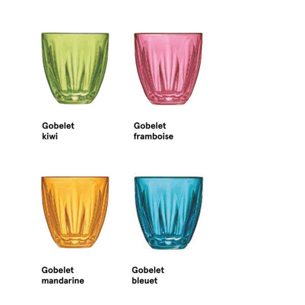 La Rochère 6 Lily water glasses tumblers - 4 colors