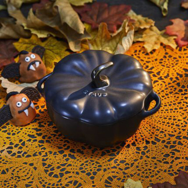 STAUB Ceramic Pumpkin Mini Cocotte – Black – 2 sizes
