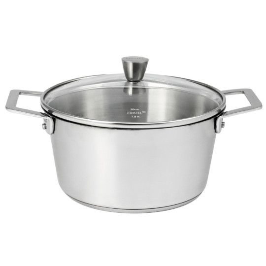 CRISTEL 1826 stainless steel stewpot with glass lid - 4 sizes