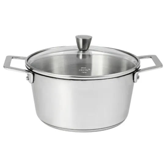 CRISTEL 1826 stainless steel stewpot with glass lid - 4 sizes