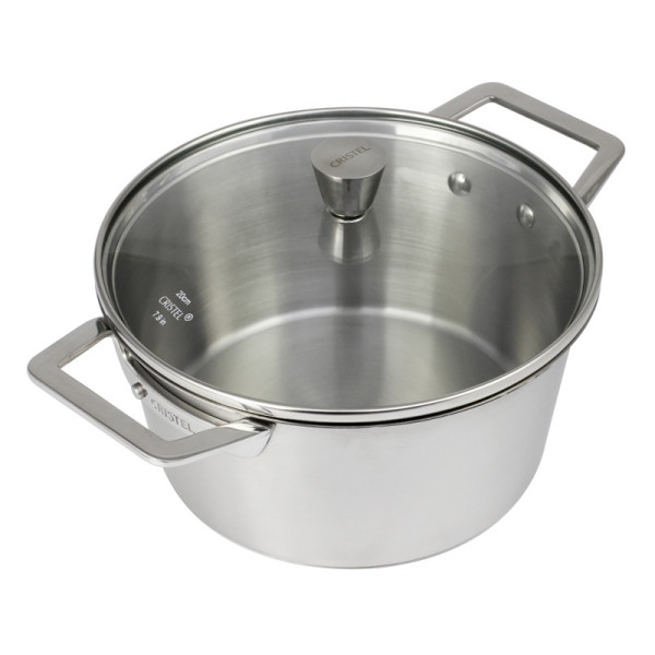 CRISTEL 1826 stainless steel stewpot with glass lid - 4 sizes