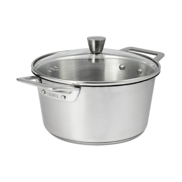 CRISTEL 1826 stainless steel stewpot with glass lid - 4 sizes