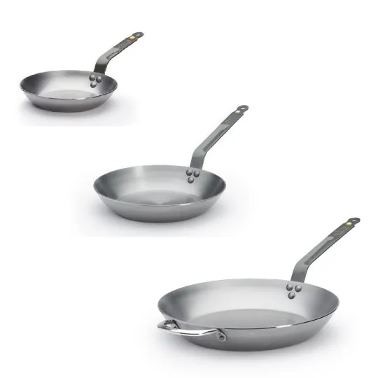 DE BUYER Mineral B Steel 3-Piece Frying Pan Set