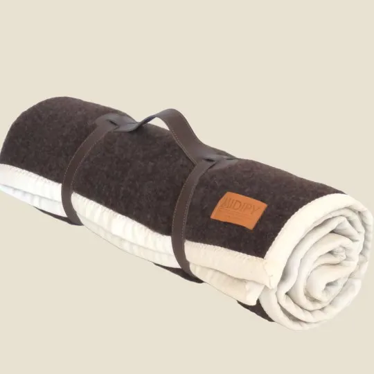 Midipy Chocolate Blanket 100% Virgin Wool