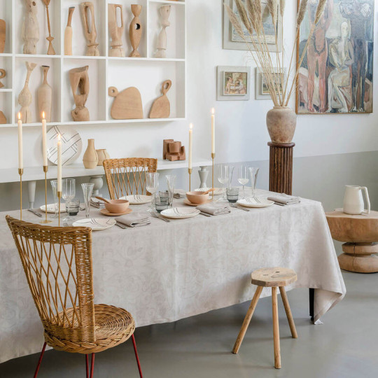 Le Jacquard Français Tivoli Linen Tablecloth - 7 colors 6 sizes