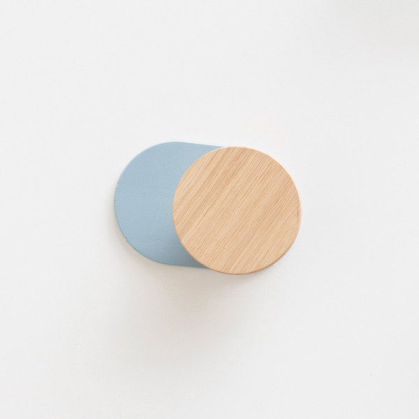 Drugeot Manufacture Ombre solid oak coat hook - 6 colors 2 finishes