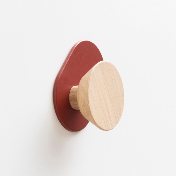 Drugeot Manufacture Ombre solid oak coat hook - 6 colors 2 finishes