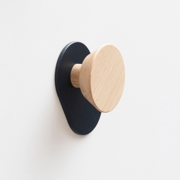 Drugeot Manufacture Ombre solid oak coat hook - 6 colors 2 finishes