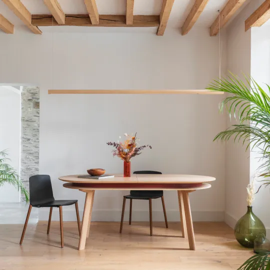 Drugeot Manufacture Fixed dining table Parati solid oak - 3 sizes 14 colors 2 finishes