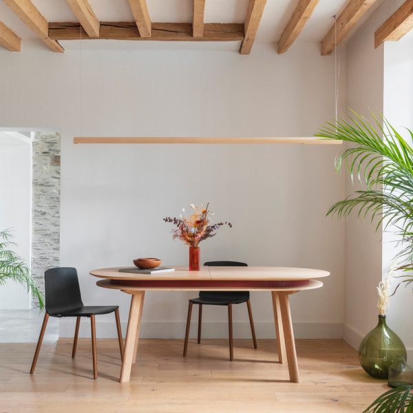 Drugeot Manufacture Fixed dining table Parati solid oak - 3 sizes 14 colors 2 finishes