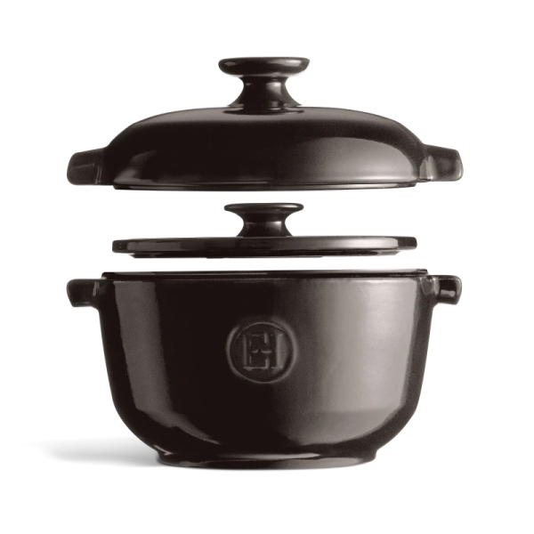 EMILE HENRY ceramic rice casserole cocotte dish charcoal