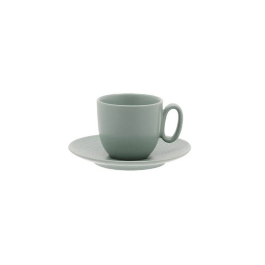 DEGRENNE 6 Modulo Nature Jade cups and saucers - 2 sizes