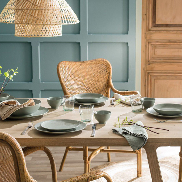 DEGRENNE 6 Modulo Nature Jade cups and saucers - 2 sizes