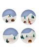 DEGRENNE Box of 4 dessert plates Mountain destination 23cm