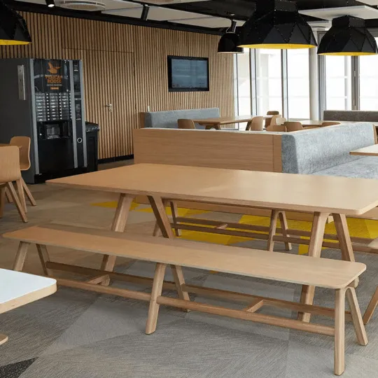 Dasras Chevron oak wood bench - 9 finishes 3 sizes