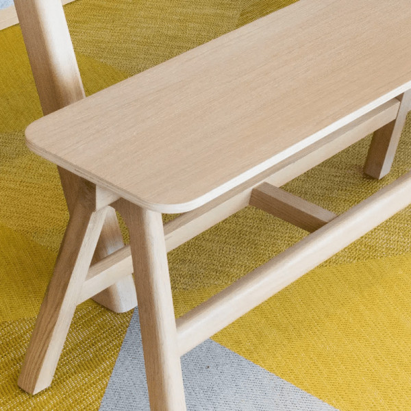 Dasras Chevron oak wood bench - 9 finishes 3 sizes