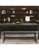 Dasras Chevron bench in oak wood and fabric - 9 finishes 3 sizes