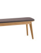 Dasras Chevron bench in oak wood and fabric - 9 finishes 3 sizes
