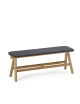 Dasras Chevron bench in oak wood and fabric - 9 finishes 3 sizes