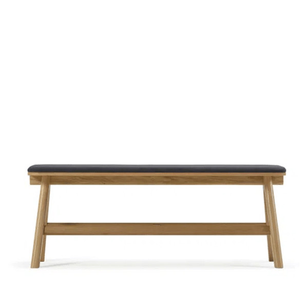 Dasras Chevron bench in oak wood and fabric - 9 finishes 3 sizes