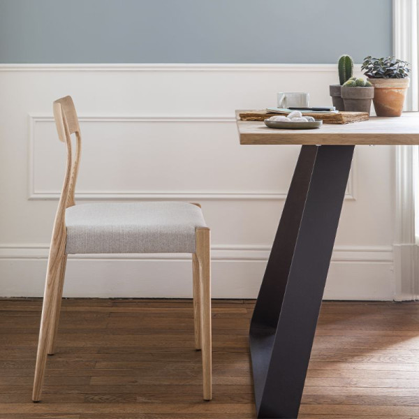 Dasras Zélie chair in ash wood and fabric - 9 finishes