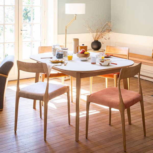 Dasras Zélie chair in ash wood and fabric - 9 finishes