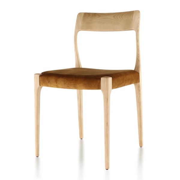 Dasras Zélie chair in ash wood and fabric - 9 finishes