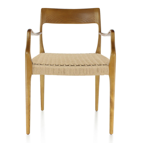 Dasras Zélie chair with ash wood and fabric armrests - 9 finishes