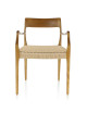 Dasras Zélie chair with ash wood and fabric armrests - 9 finishes