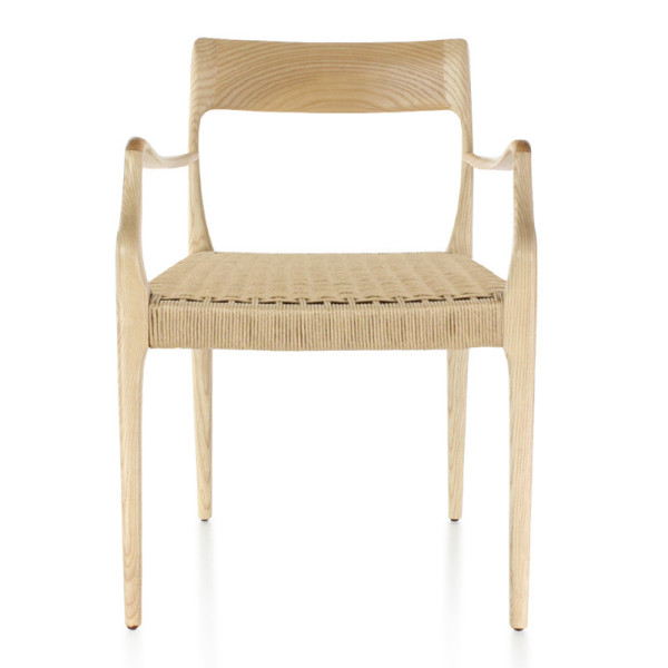 Dasras Zélie chair with ash wood and fabric armrests - 9 finishes