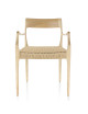 Dasras Zélie chair with ash wood and fabric armrests - 9 finishes