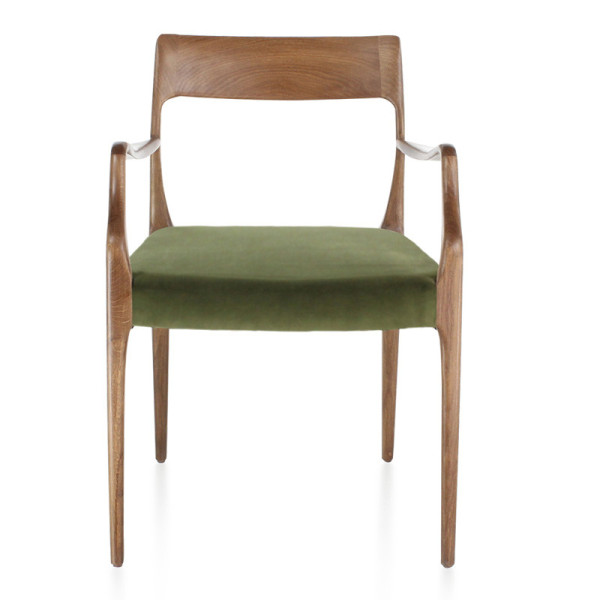 Dasras Zélie chair with ash wood and fabric armrests - 9 finishes