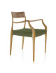 Dasras Zélie chair with ash wood and fabric armrests - 9 finishes