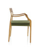 Dasras Zélie chair with ash wood and fabric armrests - 9 finishes