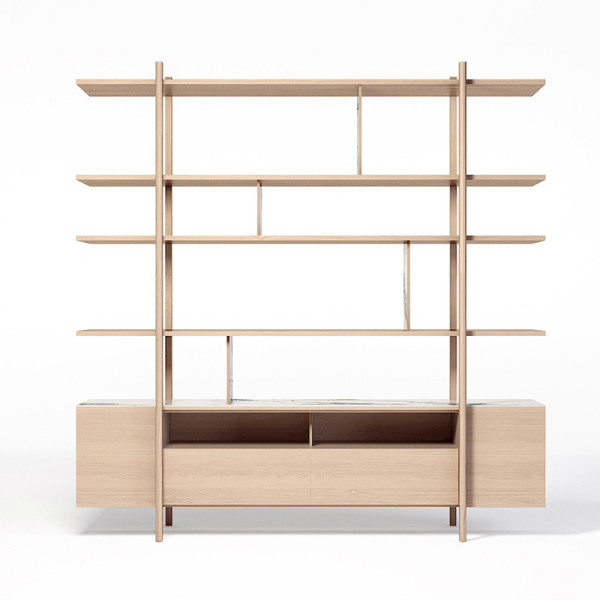 Dasras Stilt bookcase in oak or walnut wood - 10 finishes