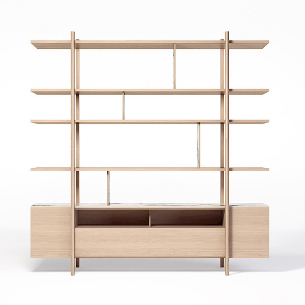 Dasras Stilt bookcase ceramic wood oak or walnut - 10 finishes
