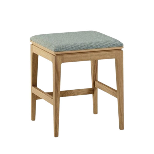 Dasras Buzz stool in oak or walnut wood and fabric - 10 finishes 3 heights