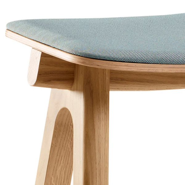 Dasras Chevron stool in oak wood and fabric - 9 finishes 3 heights