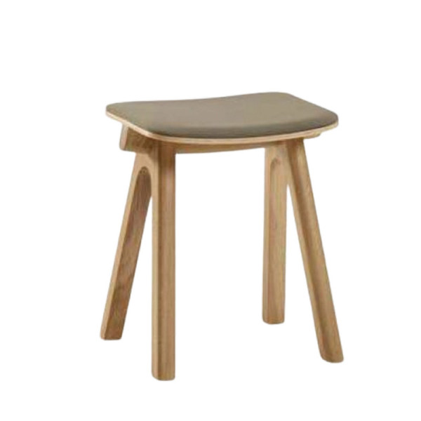 Dasras Chevron stool in oak wood and fabric - 9 finishes 3 heights