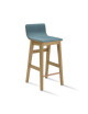 Dasras Snack stool in oak wood and fabric - 9 finishes 3 heights