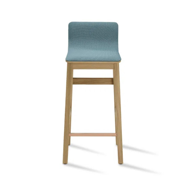 Dasras Snack stool in oak wood and fabric - 9 finishes 3 heights