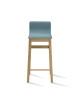 Dasras Snack stool in oak wood and fabric - 9 finishes 3 heights