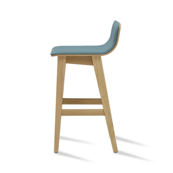 Dasras Snack stool in oak wood and fabric - 9 finishes 3 heights