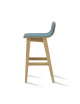 Dasras Snack stool in oak wood and fabric - 9 finishes 3 heights