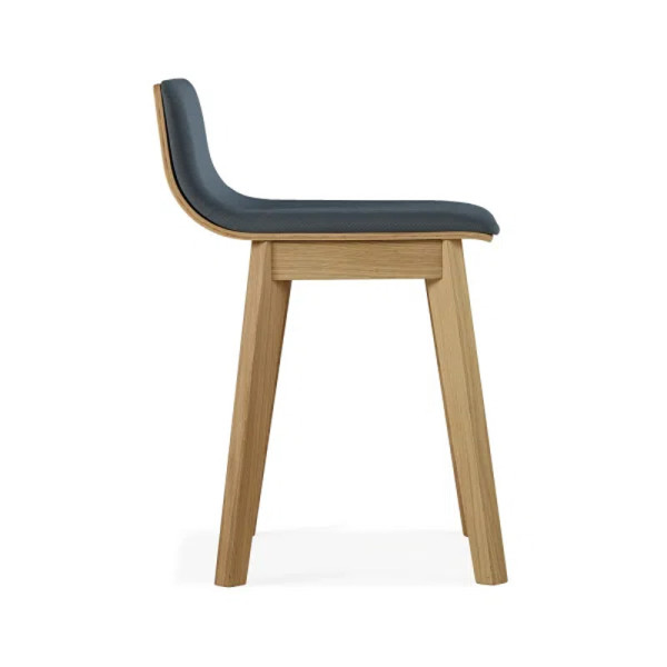 Dasras Snack stool in oak wood and fabric - 9 finishes 3 heights