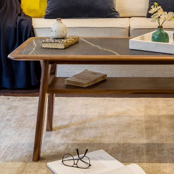 Dasras H Coffee table ceramic wood oak or walnut - 10 finishes 4 sizes